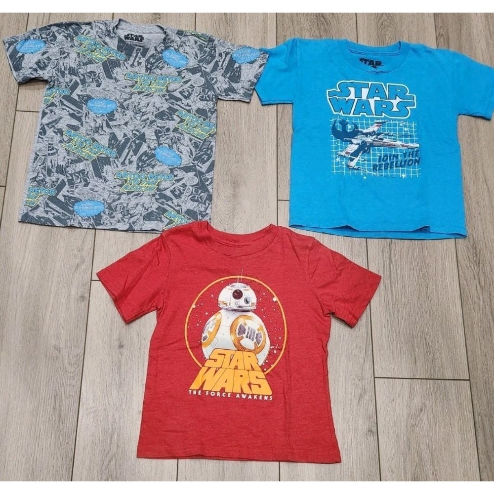 Star Wars Kids Size‎ 5/6 Graphic Tshirts Bundle Of 3 Vader Yoda Chewy R2D2